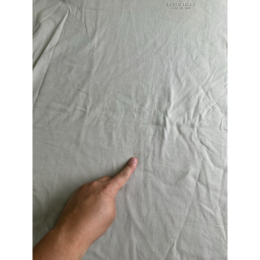 Mens Fear of God Essentials Logo T Shirt Beige Oversized, Size XL - Picture 6 of 8